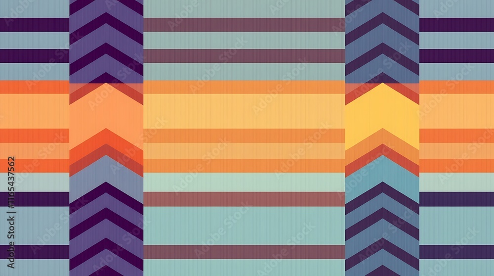 Abstract Arrows Pattern: Geometric Design with Warm and Cool Tones Abstract Arrows Pattern: Geometric Design with Warm and Cool Tones
