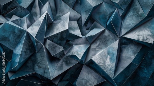 Wallpaper Mural Dark blue wallpaper with a dynamic composition of intertwined polygons, creating a modern and abstract design Torontodigital.ca