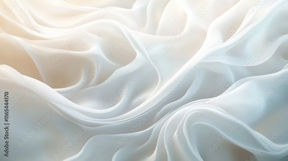 Fototapeta premium Smooth White Abstract Waves in Soft Flowing Background Design