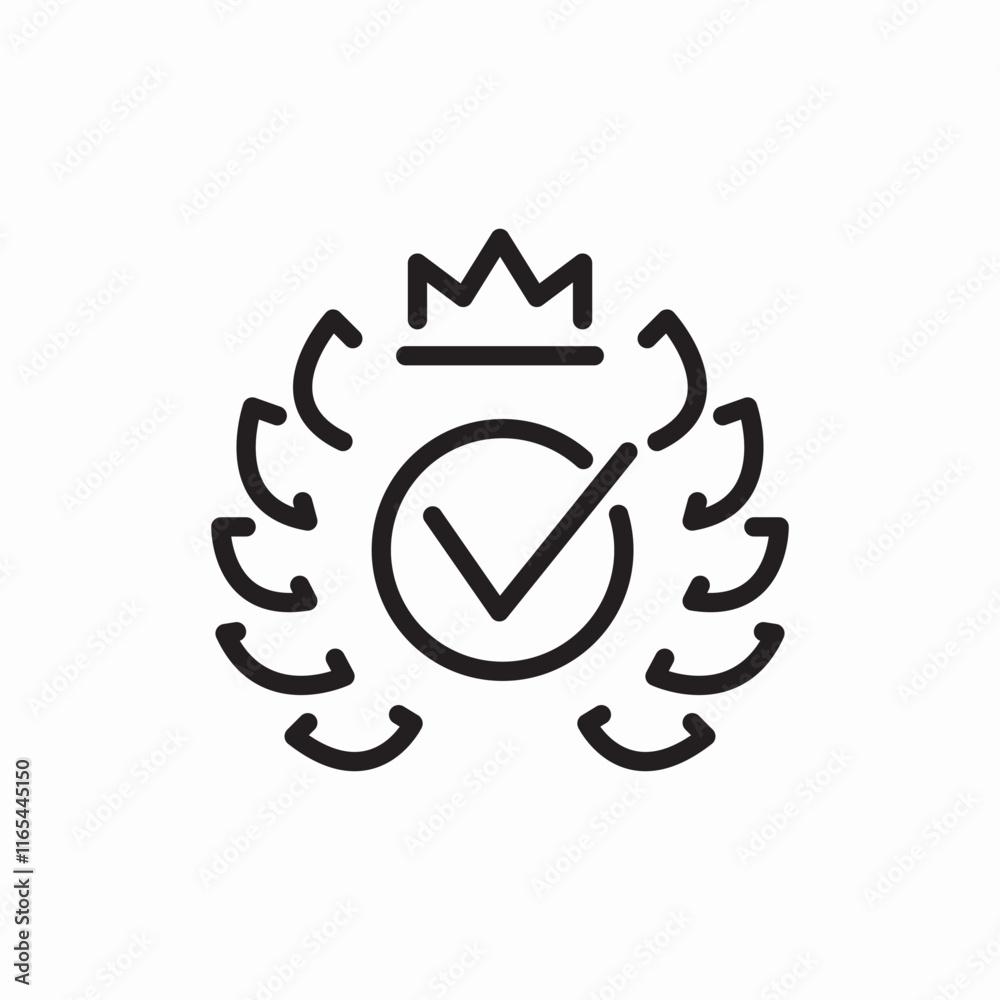 Quality certification approved badge icon vector sign
Quality certification approved badge icon vector sign