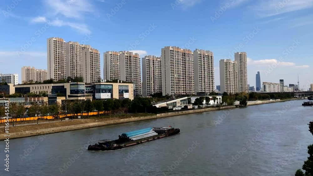 Time-lapse photography at natural landscape along the Grand Canal in Wuxi City,
Time-lapse photography at natural landscape along the Grand Canal in Wuxi City,