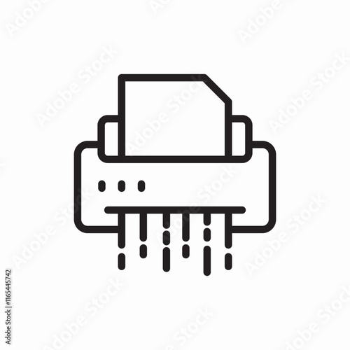 Paper shredder document destroy icon vector sign
