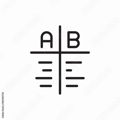 Comparison analysis evaluation test icon vector sign
