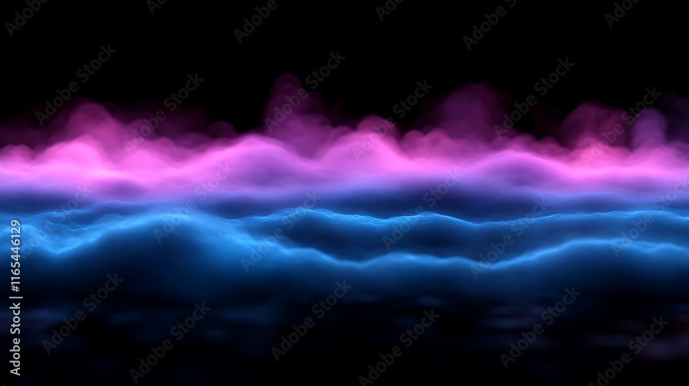 Fototapeta premium Abstract Pink And Blue Cloud Landscape