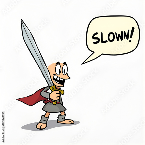 cartoon clanging sword and speech bubble photo