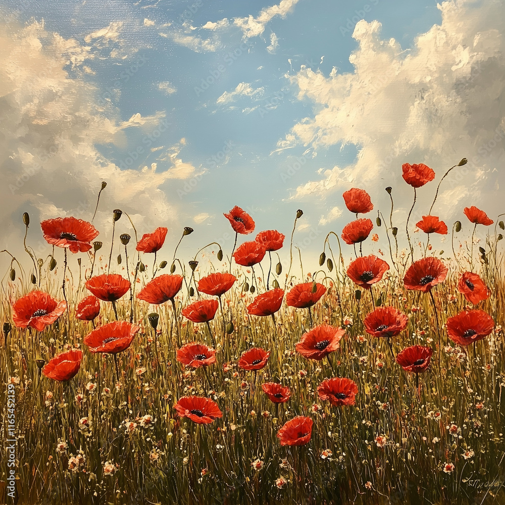 Fototapeta premium Poppy flowers, Memorial day