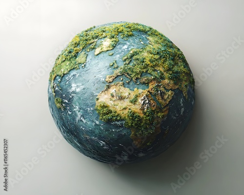 Digital Rendering of Planet Earth s Natural Wonders and Biodiversity photo