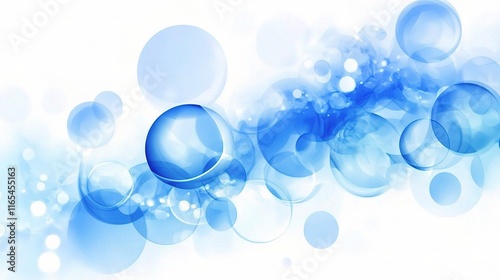 Wallpaper Mural Elegant Modern Blue Geometric Background with Circles and Bubbles Torontodigital.ca