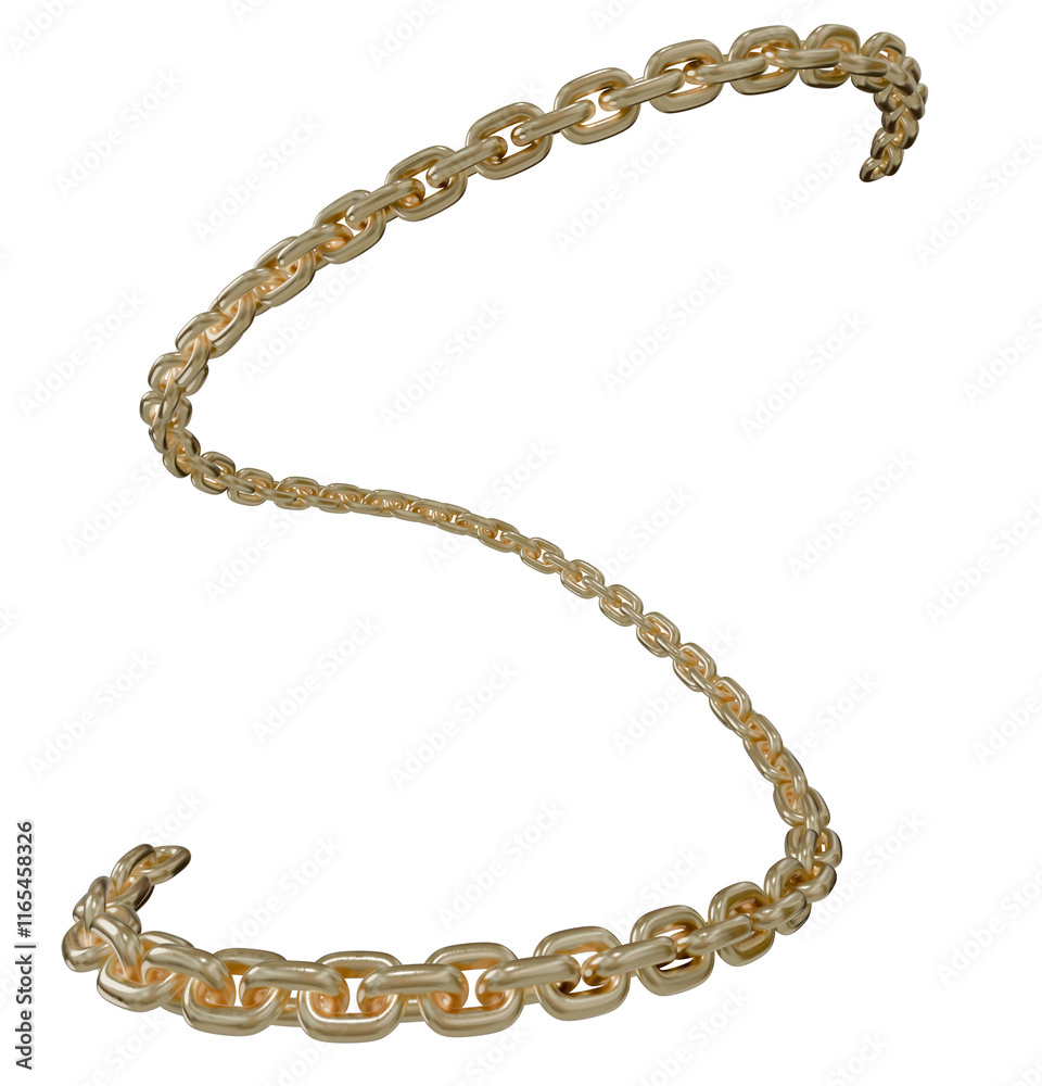 Abstract Gold Chain - A 3D render of a gold chain creating an abstract and dynamic form, isolated on a transparent background Abstract Gold Chain - A 3D render of a gold chain creating an abstract and dynamic form, isolated on a transparent background