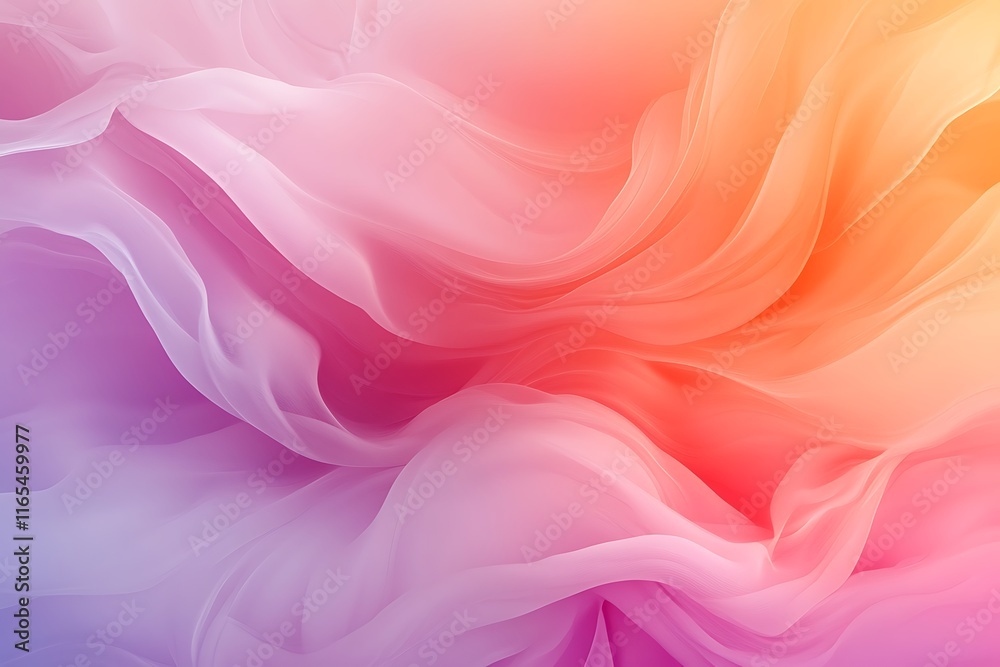 Fototapeta premium fluid abstract art with swirling orange and pink hues on a soft gradient 
