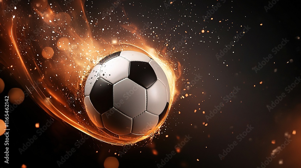 Fototapeta premium Dynamic Abstract Background Featuring a Soccer Ball in Motion