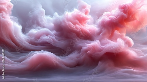 Abstract Pink and White Swirling Cloud Forms