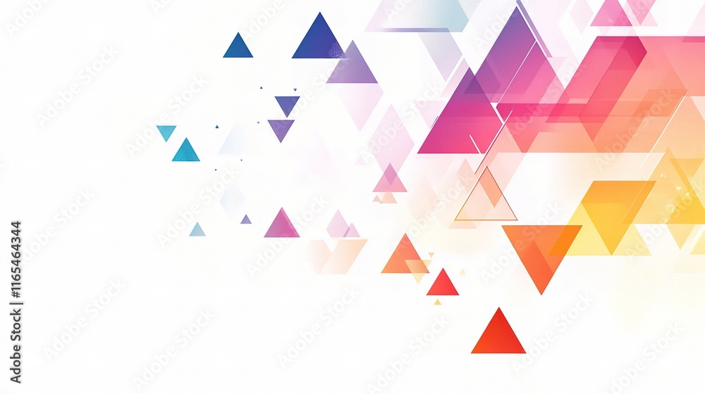 Colorful Gradient Triangles on Clean White Background Design Colorful Gradient Triangles on Clean White Background Design