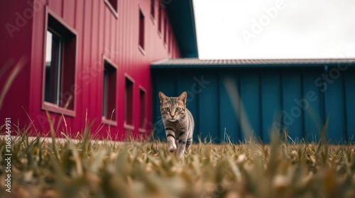 Brown cat with fluffy fur and beautiful eyes