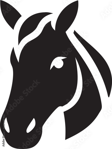 Horse head pictogram vector illustration 