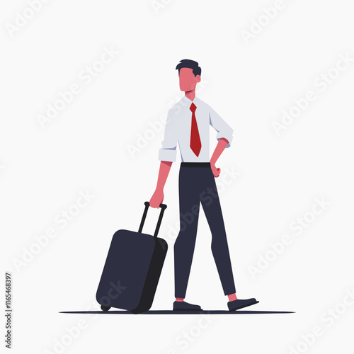 Business Traveler with Luggage
