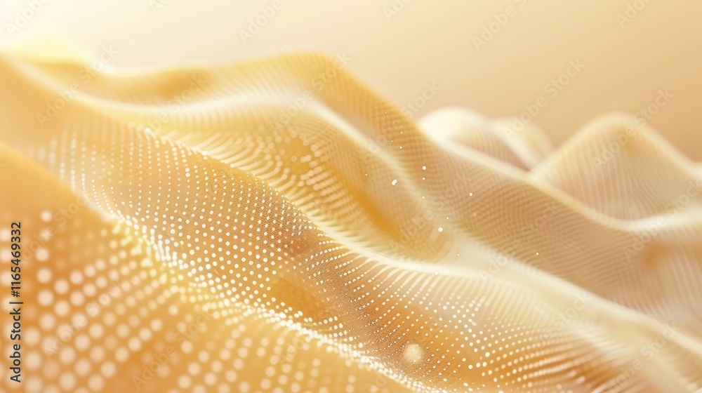 Abstract golden waves flowing, made of particles and forming a digital background suitable for wallpaper Abstract golden waves flowing, made of particles and forming a digital background suitable for wallpaper