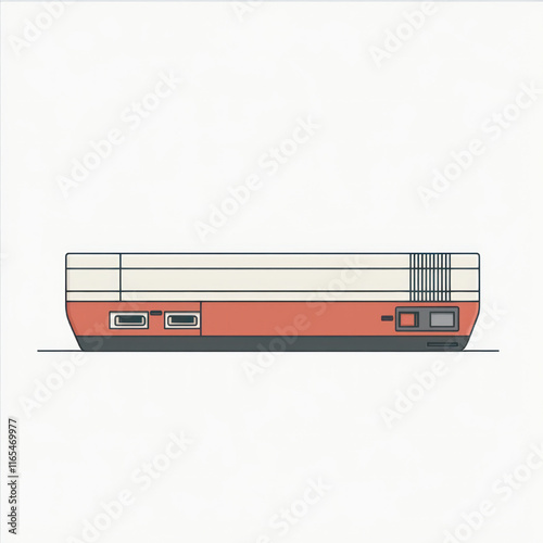 side view of a minimalist stick console game