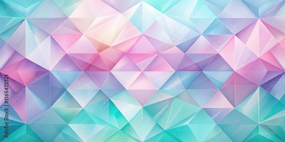 Obraz premium Abstract Geometric Pattern in Soft Pastel Hues, Featuring a Colorful Triangular Mosaic