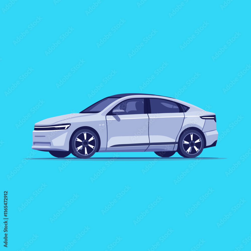 Modern Flat Car Illustration for Transportation, Automotive, and Design Projects Modern Flat Car Illustration for Transportation, Automotive, and Design Projects