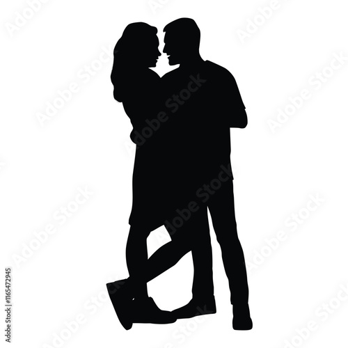 Silhouette of a romantic couple