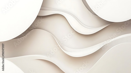 Abstract Beige and White Wave Pattern Design