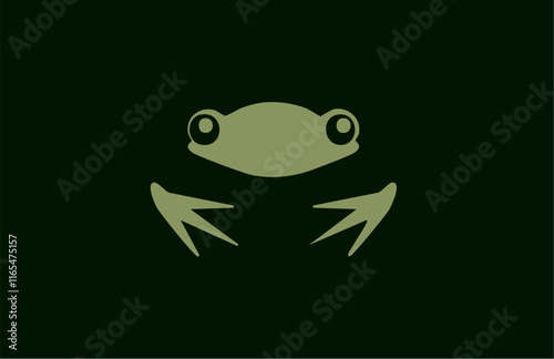 frog Animal Flat Logo Minimal