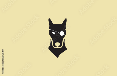 Pirate Dog Animal Flat Logo Minimal