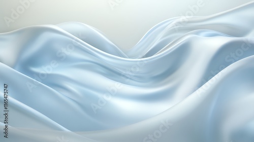 Elegant Light Blue Silk Draped Softly Abstract