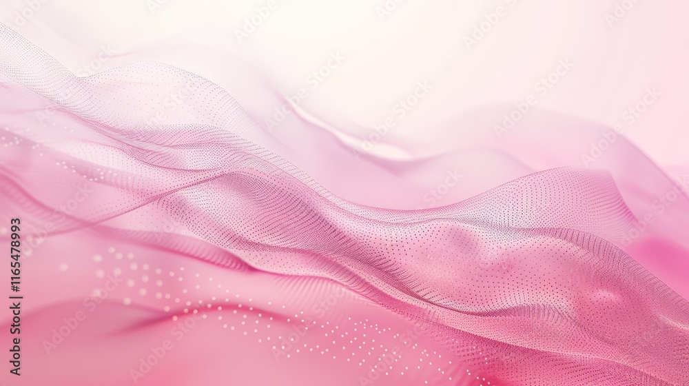 Fototapeta premium Abstract pink digital particles wave flowing in cyberspace, perfect for wallpapers, websites and motion design projects