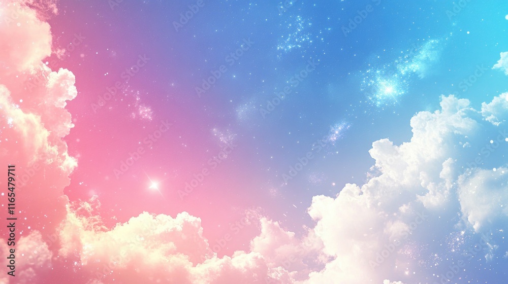 Naklejka premium Cloudy night sky with stars