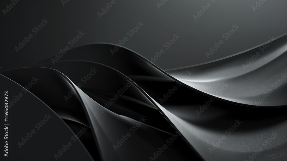 Smooth, undulating black forms create a sophisticated and stylish backdrop, perfect for various design applications Smooth, undulating black forms create a sophisticated and stylish backdrop, perfect for various design applications