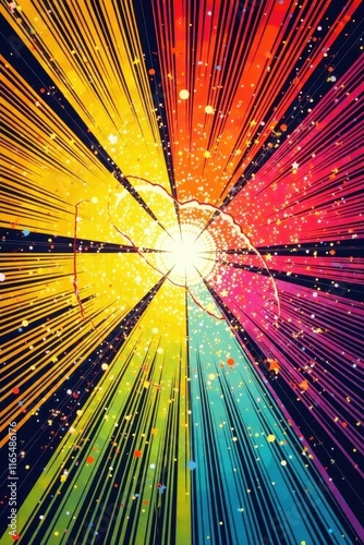 Abstract colorful comic book panels, halftone , abstract, vector, explosion