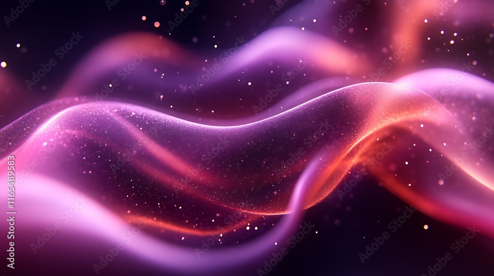 Fototapeta premium Abstract Pink and Orange Swirling Galaxy Dust