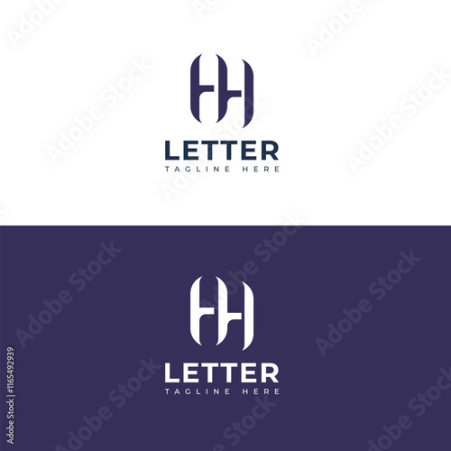 Creative HH letter logo design template elements. Modern abstract digital alphabet letter logo.