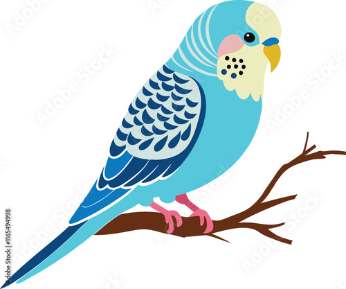 Budgie Bird Stencil Art Simple Illustration