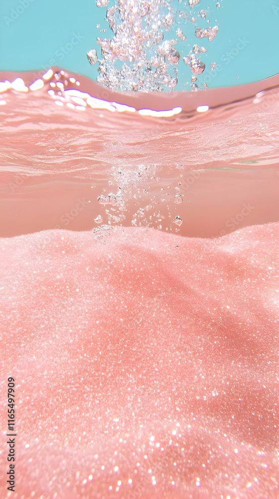 Fototapeta premium Pink Glitter Water Abstract Background