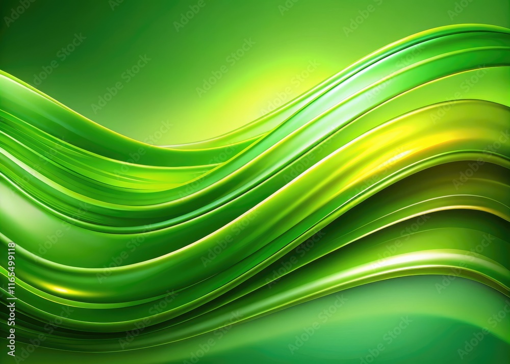 Obraz premium Abstract Green Gradient Curves Background for Product Photography