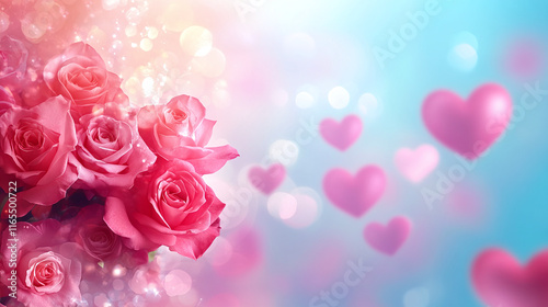 pink roses with bokeh background