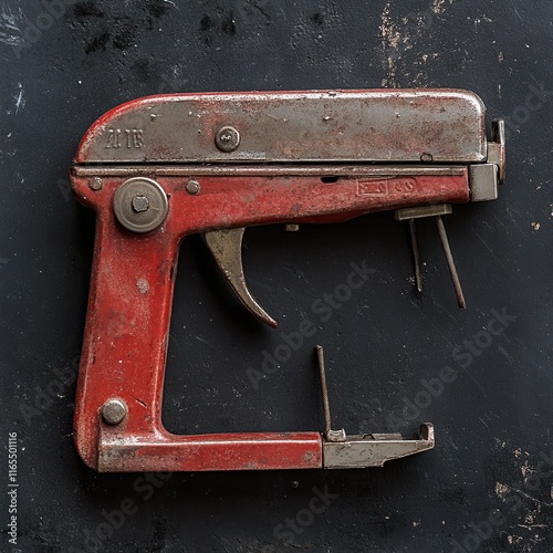 A heavy-duty construction stapler used for repairs photo