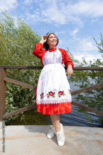 a woman in a national Udmurt costume. small nations photo