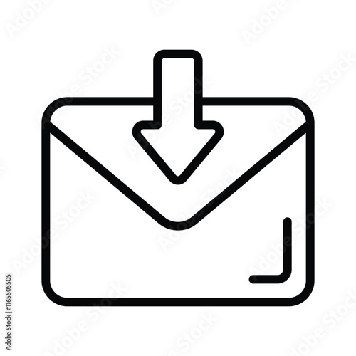 Icon of received mail indicating messages or email notifications