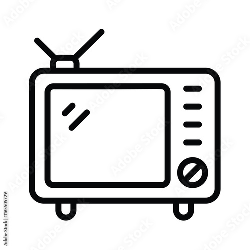 Television icon representing broadcasting, media, and visual communication