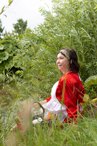 a woman in a national Udmurt costume. small nations photo