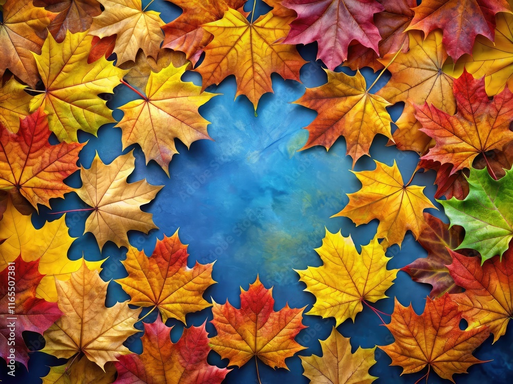 Autumn Maple Leaves Artistic Image with Copy Space Autumn Maple Leaves Artistic Image with Copy Space