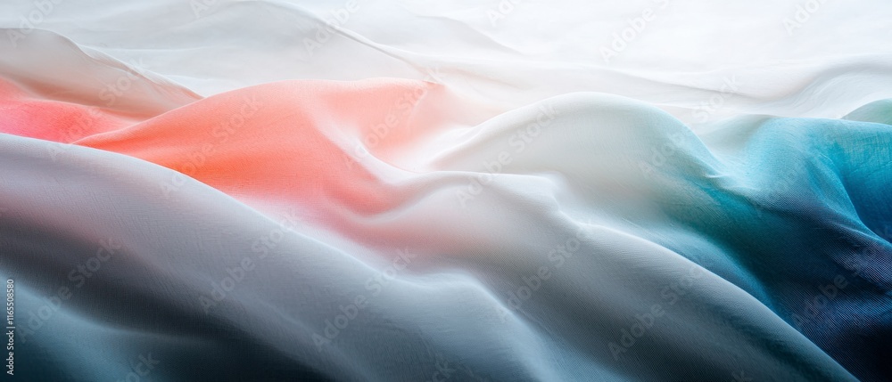 Obraz premium Soft Pastel Ombre Fabric Drape Textured Silk Elegant Background Flowing Textile Fashio