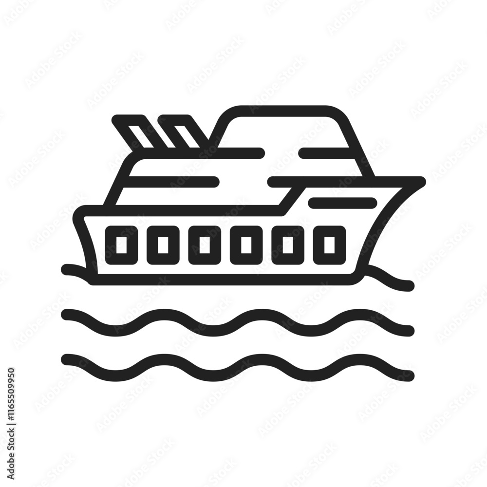 Cruise icon vector image. Suitable for mobile apps, web apps and print media. Cruise icon vector image. Suitable for mobile apps, web apps and print media.