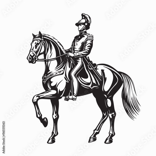 Wallpaper Mural Royal horse guards image vector. Royal Horse Guards mounted officer image on white background. Torontodigital.ca