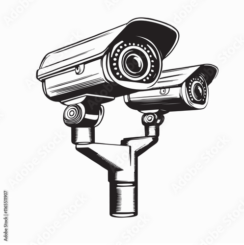 Cctv Camera Image Vector. Security Camera Images vector isolated on white background.