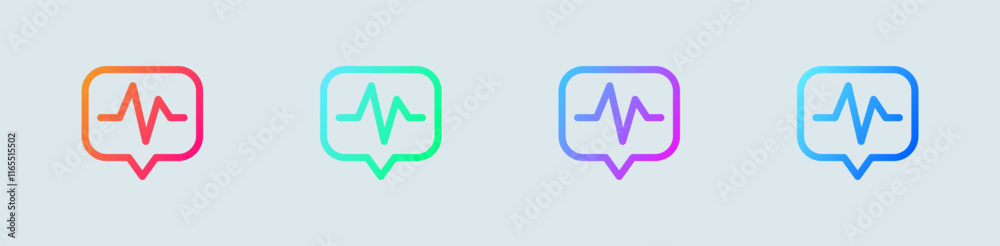 Frequency line icon in gradient colors. Radio signs vector illustration. Frequency line icon in gradient colors. Radio signs vector illustration.